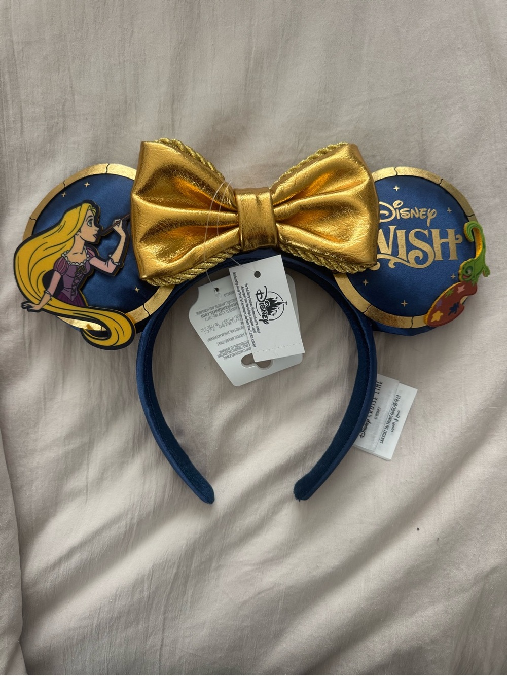 Disney Rapunzel Navy and Gold Minnie Ears Headband